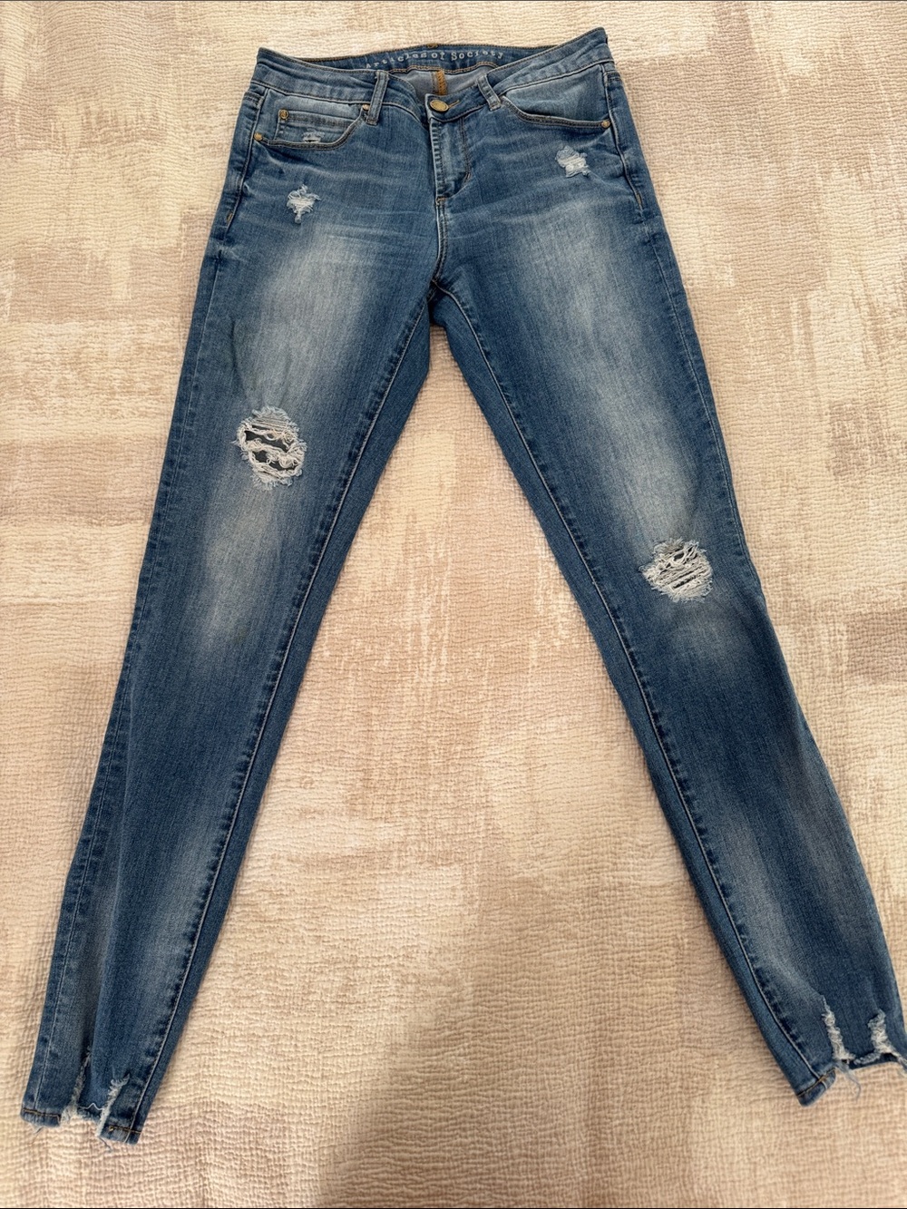 Articles Of Society Medium Blue Distressed Skinny Jeans